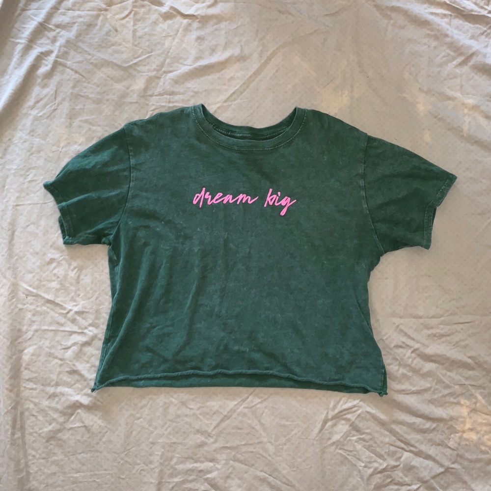 Green Cropped Graphic T-Shirt